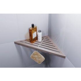   Ablago Classic Design zuhany sarokpolc fogassal, matt bézs, háromszögletű (abl11035be)