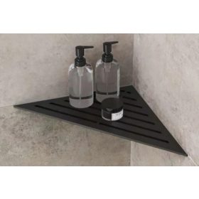   Ablago Triangel zuhany sarokpolc, matt fekete, háromszögletű (abl14971ms)