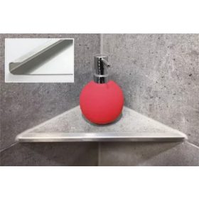   Ablago Q220 burkolható zuhany sarokpolc, négyzet él, szálcsiszolt, háromszögletű (ablq220)