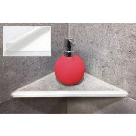   Ablago Q220 burkolható zuhany sarokpolc, négyzet él, matt fehér, háromszögletű (ablq220we)