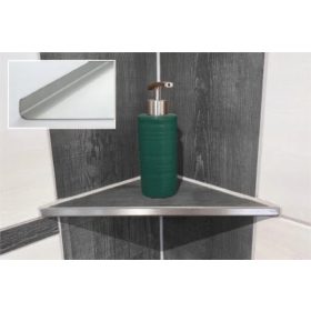   Ablago W220 burkolható zuhany sarokpolc, L él, szálcsiszolt, háromszögletű (ablw220)