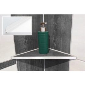   Ablago W220 burkolható zuhany sarokpolc, L él, matt fehér, háromszögletű (ablw220we)