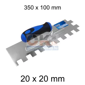   Bautool fogazott glettvas gumírozott soft nyél 20×20 mm 350×100 mm (b3824020)