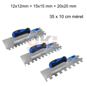   Bautool fogazott glettvas csomag gumírozott soft nyél  12-15-20mm, 3db/1-1 db, 350×100 mm (b38240a3)