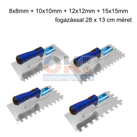   Bautool fogazott glettvas csomag 8-10-12-15 mm, 4db,  280×130 mm (b812012a2)