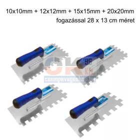   Bautool fogazott glettvas csomag 10-12-15-20 mm, 4db, 280×130 mm (b812012a3)