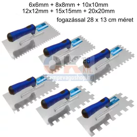   Bautool fogazott glettvas csomag 6-8-10-12-15-20 mm, 6db,  280×130 mm (b812012a4)
