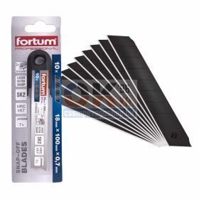   Extol kés penge 18×0,7mm/10db, SK2 acél tripla vágóél, fekete (e4780002)