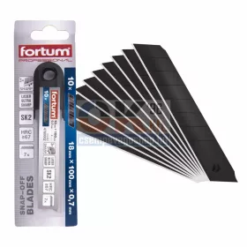   Extol kés penge 18×0,7mm/10db, SK2 acél tripla vágóél, fekete (e4780002)