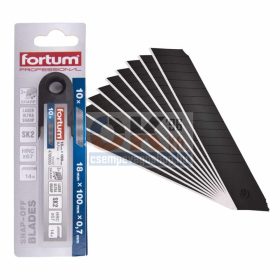   Extol kés penge 18×0,7mm/10db, SK2 acél tripla vágóél, fekete (e4780003)