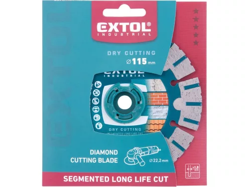 Extol gyémánt vágótárcsa 115×22,2mm Long Life száraz/vizes (e8703036)