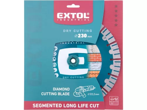 Extol gyémánt vágótárcsa 230×22,2mm Long Life száraz/vizes (e8703038)