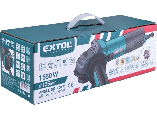 Extol sarokcsiszológép 125mm 1550W, kefementes, szabályozható fordulatszám (e8792010)