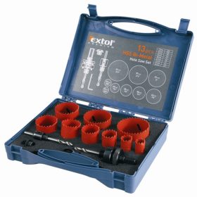   Extol HSS bimetál körkivágó készlet 13db-os műanyag, fa, gipszkarton, ALU, réz, vas, acél (e8801604)