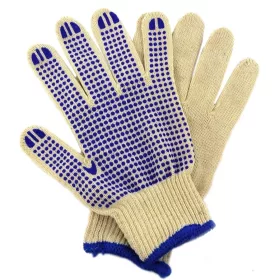   Extol pamut kötött kesztyű, PVC pöttyökkel, fehér 10-es méret (e99708)