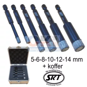  SKT 202 gyémántfúró készlet fúrógéphez, száraz / vizes 5-6-8-10-12-14 mm (skt202000a)