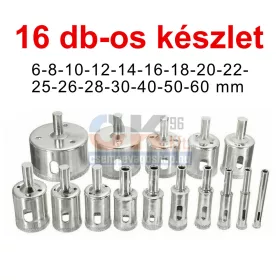   SKT 210 Basic vizes gyémántfúró készlet 16 db-os (skt21016)