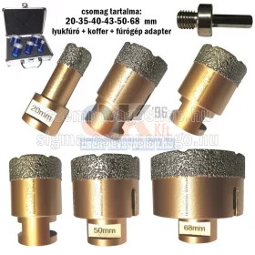   SKT 226 PRO gyémánt lyukfúró készlet 20-35-40-43-50-68 mm (skt226008b)