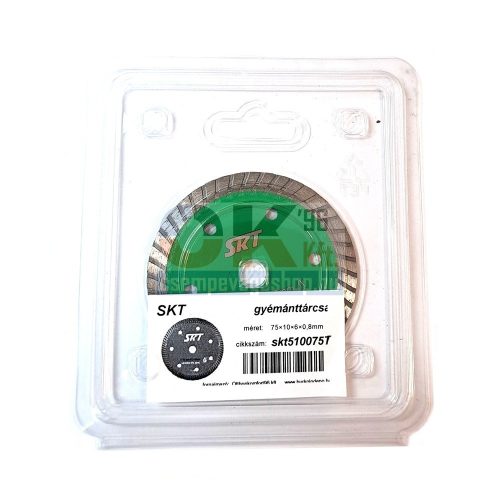 SKT 510 mini gyémánttárcsa, 75×0,8× 10mm/1db turbo (skt510075T)